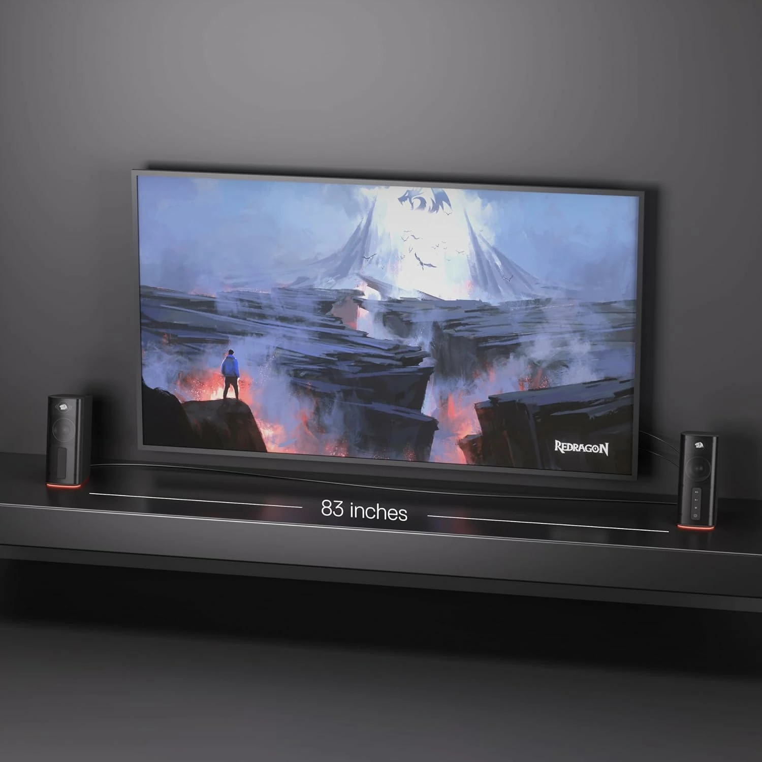 Altoparlantë Redragon Connie GS814, 2.0, Bluetooth 5.0, RGB, AUX 3.5mm, të zeza, set 2 copë