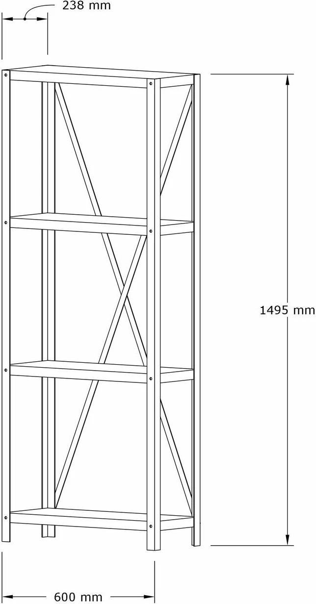 Raft librash Skye Decor, Londër, i bardhë