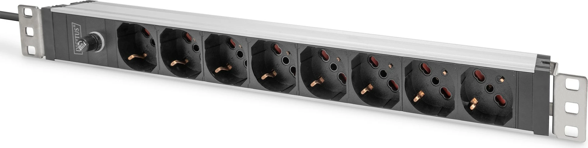 Prizë rack Digitus 8-portshe 1U, IEC C14, e zezë