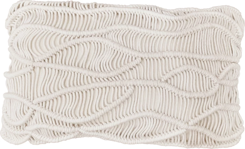 Jastëk dekorativ Krisha, makrame, pambuk-poliester, ngjyrë fildishi, 30x50cm