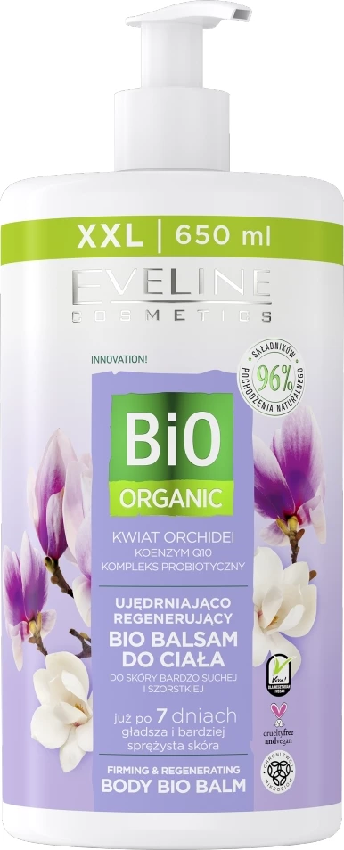 Balsam trupi për femra Eveline Cosmetics Bio Organic Firming and Regenerating Bio Body Balm Orchidea 650ml