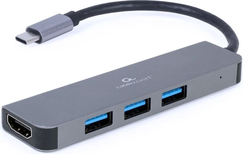 Përshtatës Gembird 2në1, A-CM-COMBO2-01, USB Tipi-C, (Hub + HDMI)  