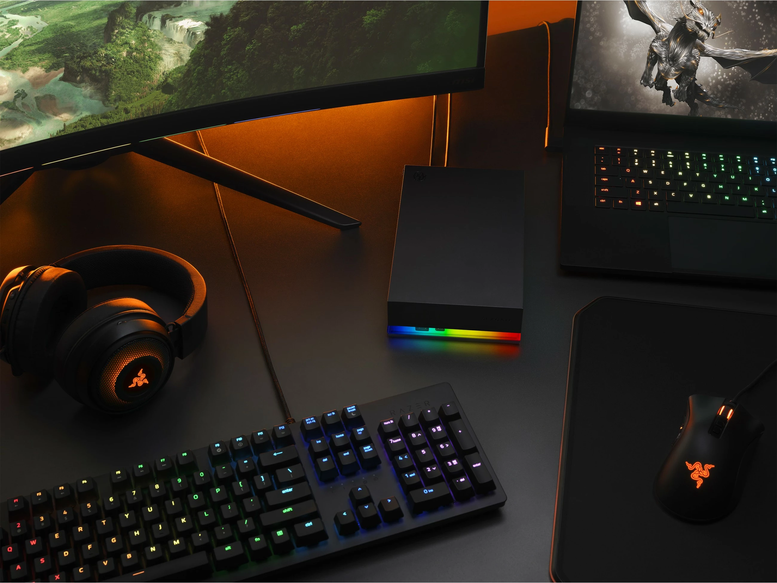 Hard disk i jashtëm Seagate FireCuda Gaming Hub 8TB, USB-C dhe USB-A, i zi
