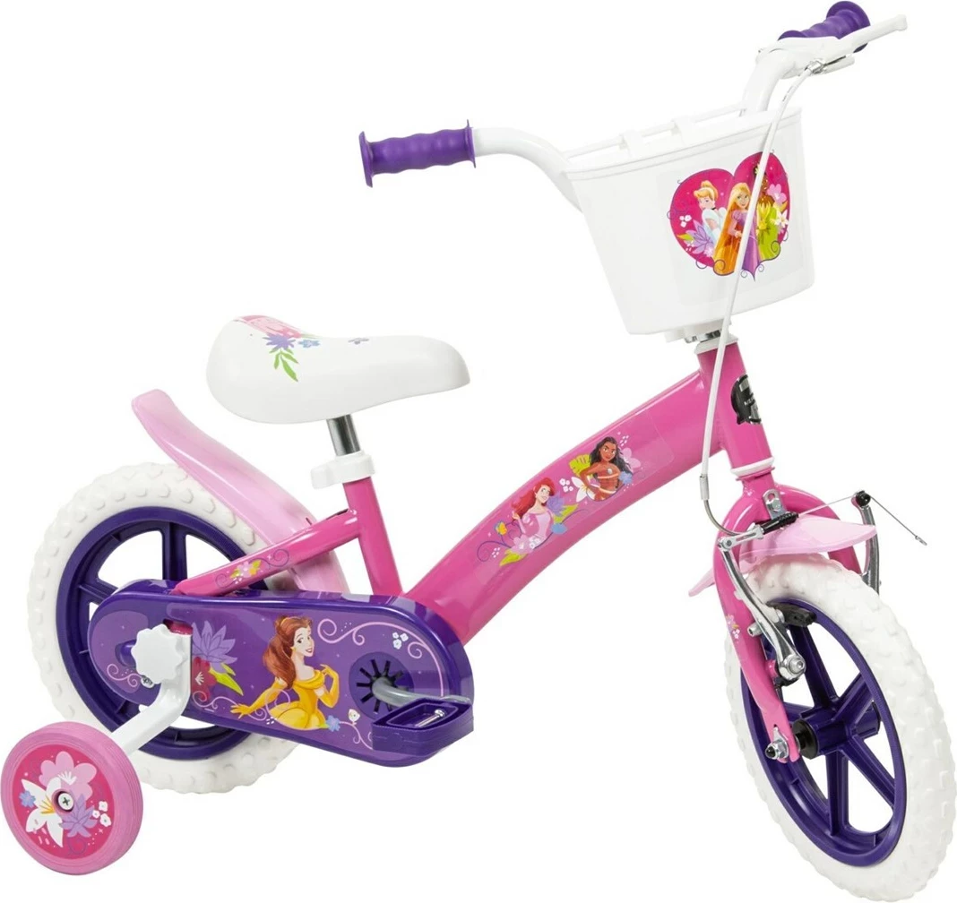 Biçikletë fëmijësh HUFFY Disney PRINCESS 12" 22414W, e purpurt, me 4 rrota