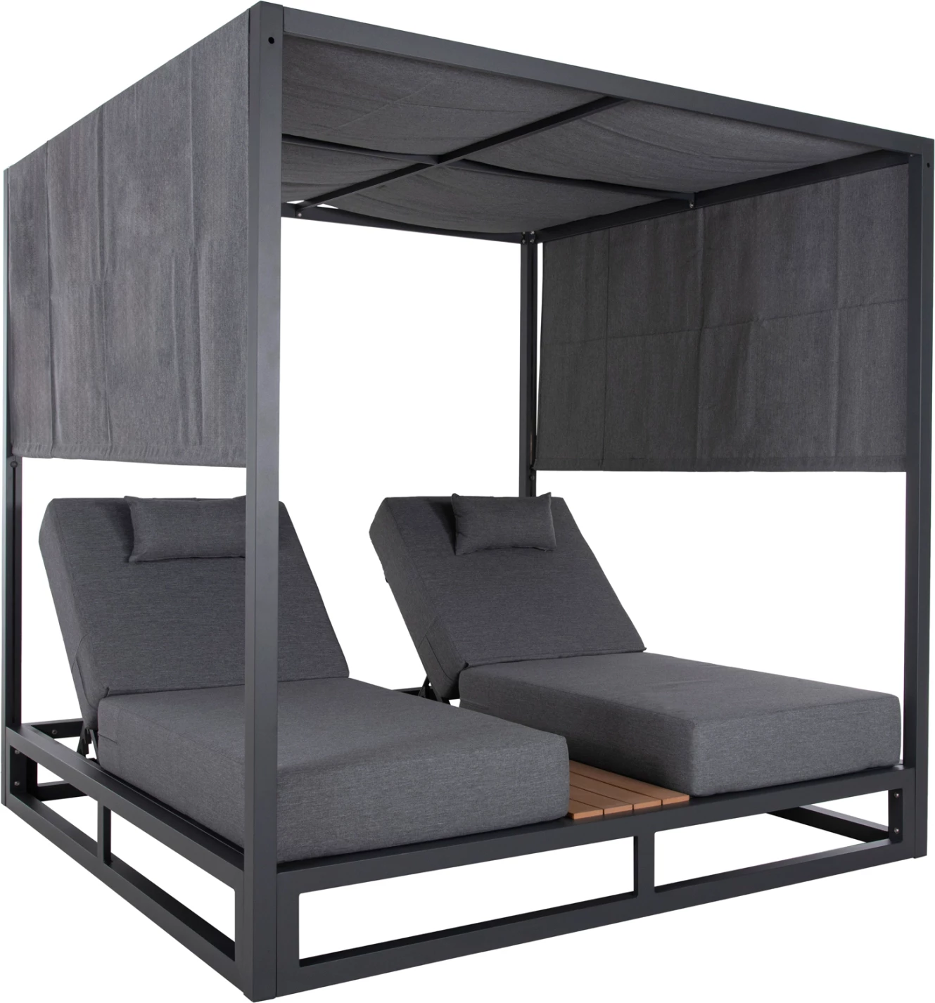 Shazllonë dyshe në kub me hije GALLANT FH6097.01 alumini, ngjyrë gri, 2x2x2m