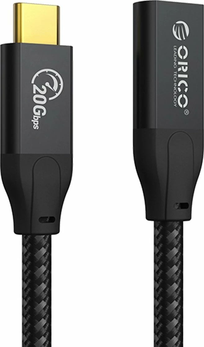 Kabllo zgjatëse USB‑C Orico CY32-10-BK-BP, 1 m, USB 3.2 Gen 2x2, 20 Gbps, 100 W, e zezë