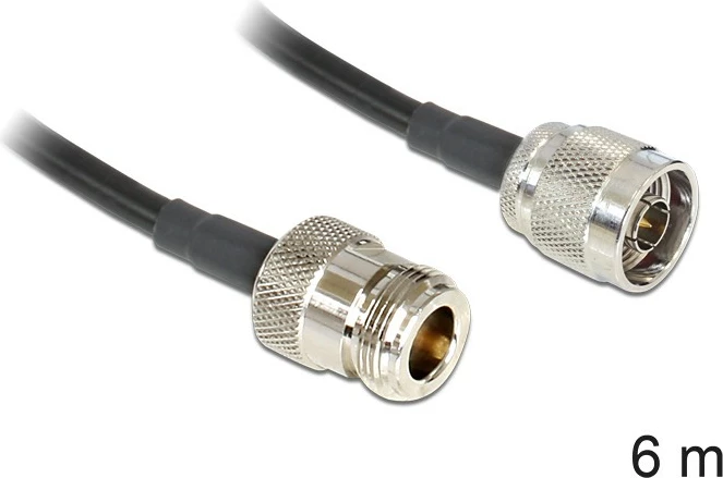 Kabllo antene DeLOCK LMR195, 6m, N mashkull në N femër, e zezë