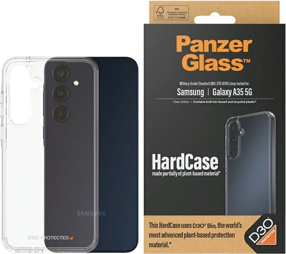 Mbështjellës PanzerGlass HardCase për Samsung Galaxy A35 5G, transparent
