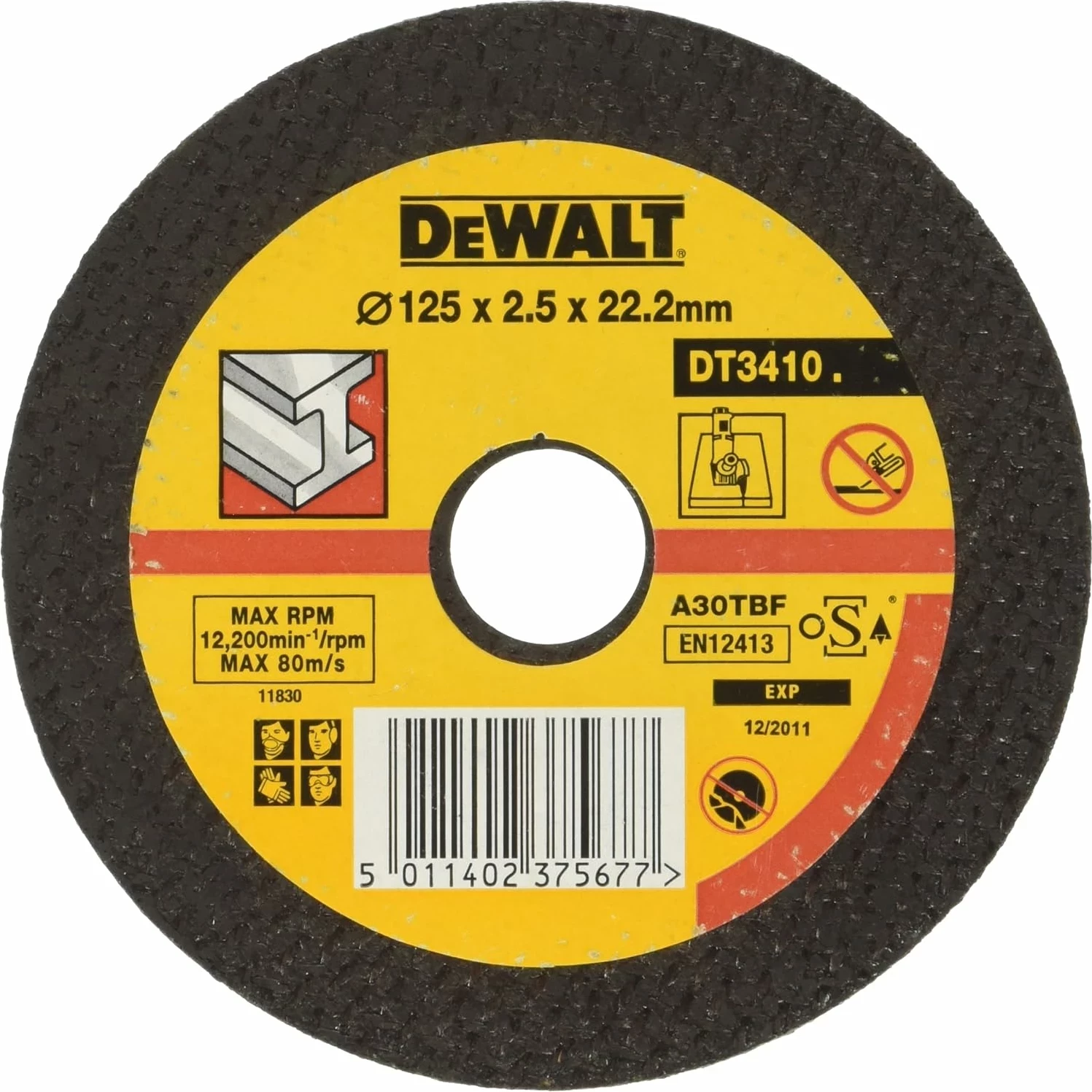 Disk prerës metali Dewalt DT3410 125 x 2.5 x 22.2 mm, pakim 25 copë