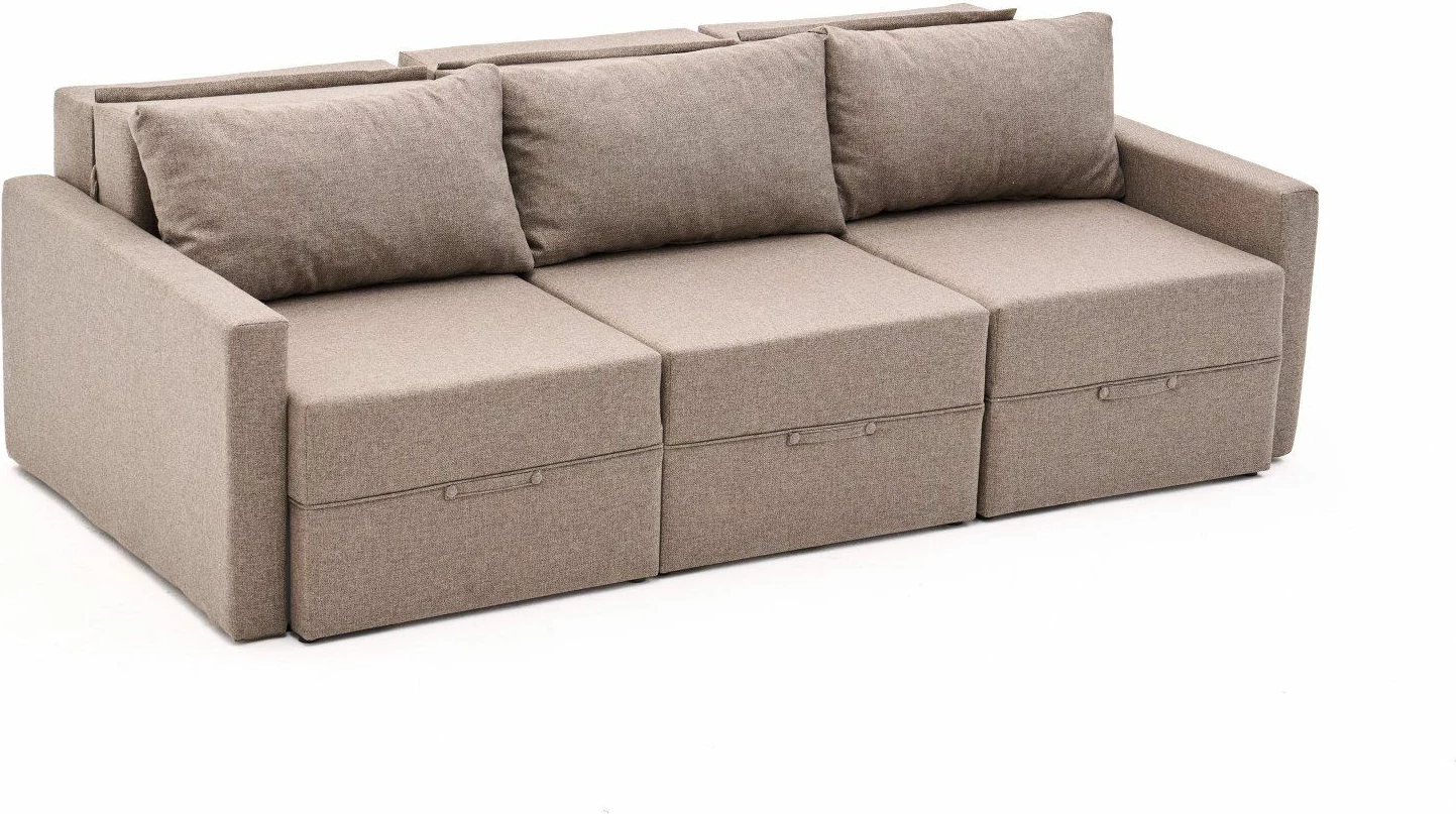 Divan-krevat treshe, Atelier del Sofa, Saros, ngjyrë kafe