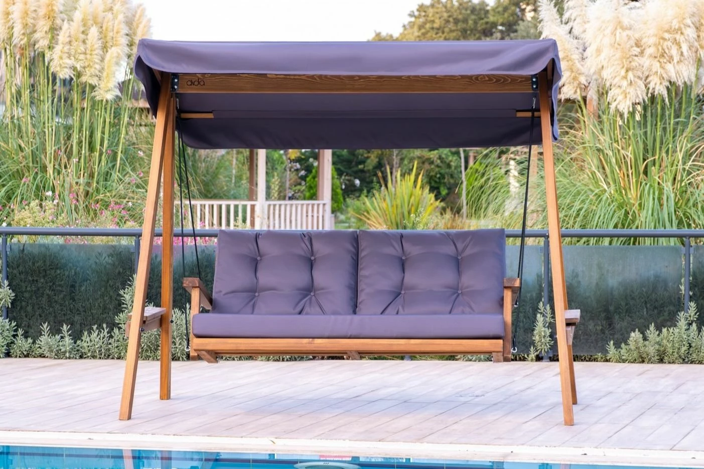 Karrige lëkundëse dyshe për kopsht, ngjyrë antracit, Skye Decor, Pera 2000