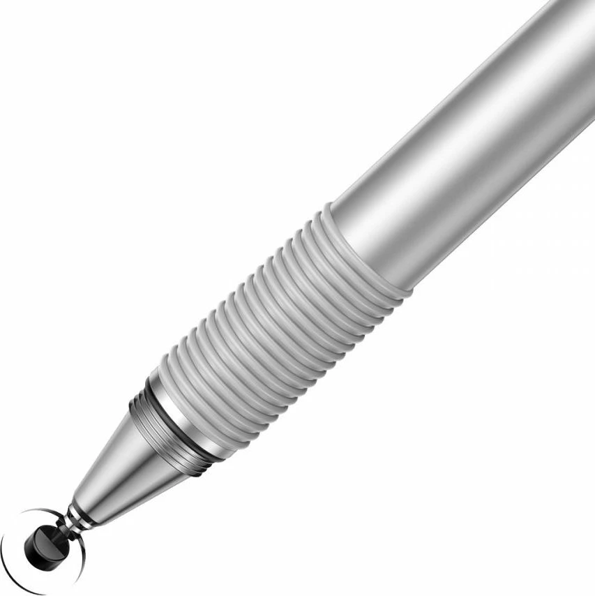 Stilus Baseus Golden Cudgel 2-n-1 me laps, për ekrane kapacitive, pa bateri, argjend
