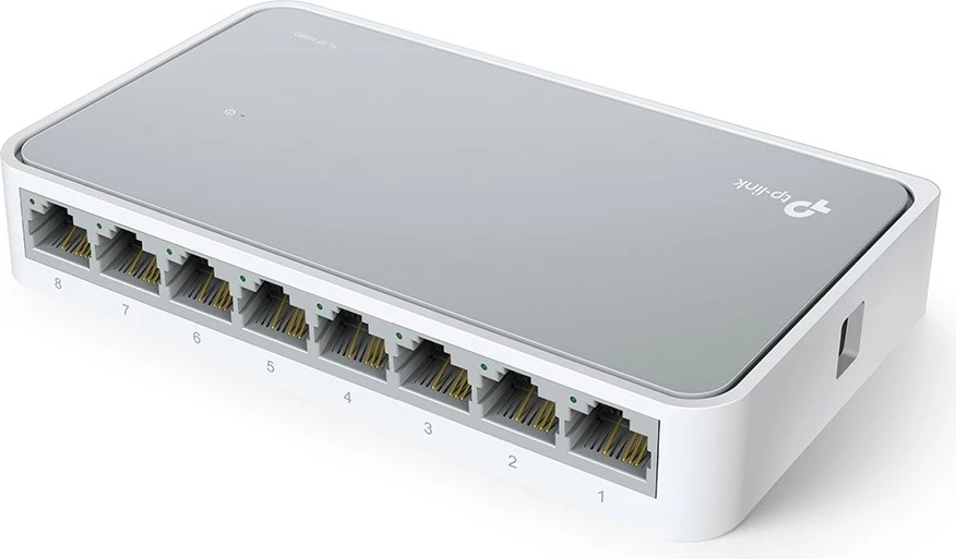 Switch TP-Link TL-SF1008D, 8 porte, Fast Ethernet, Bardhë