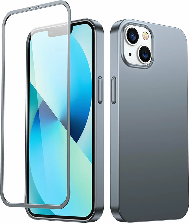 Mbështjellës Joyroom JR-BP927 për iPhone 13, 360 gradë, xham i temperuar, Gri