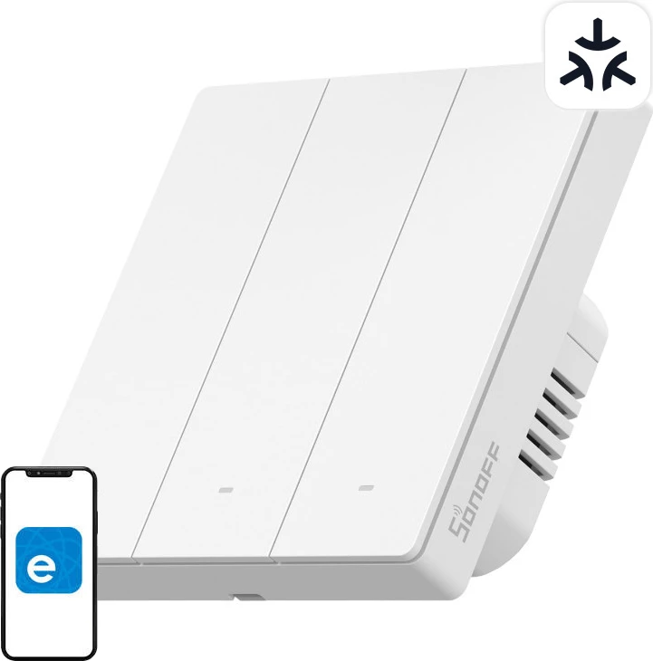 Switch i mençur Sonoff M5-3C-86W, 3 kanale, i bardhë