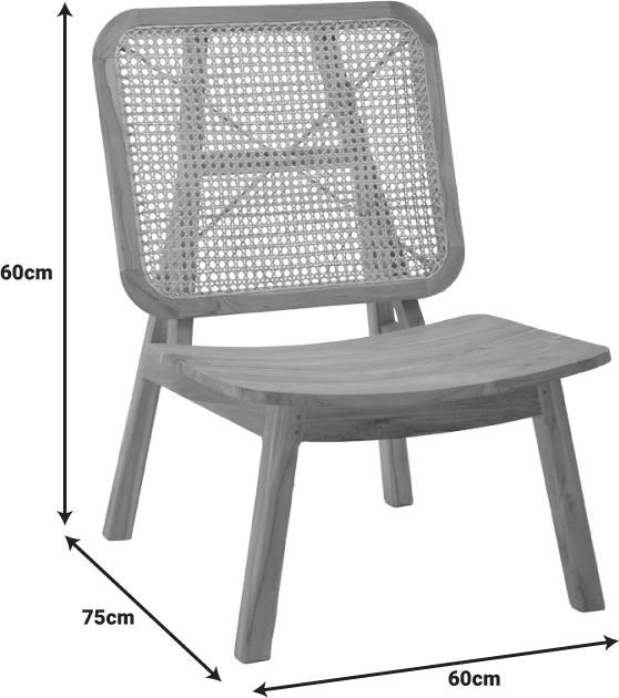 Karrige Viborg dru tik natyral-rattan natyral 60x75x87cm