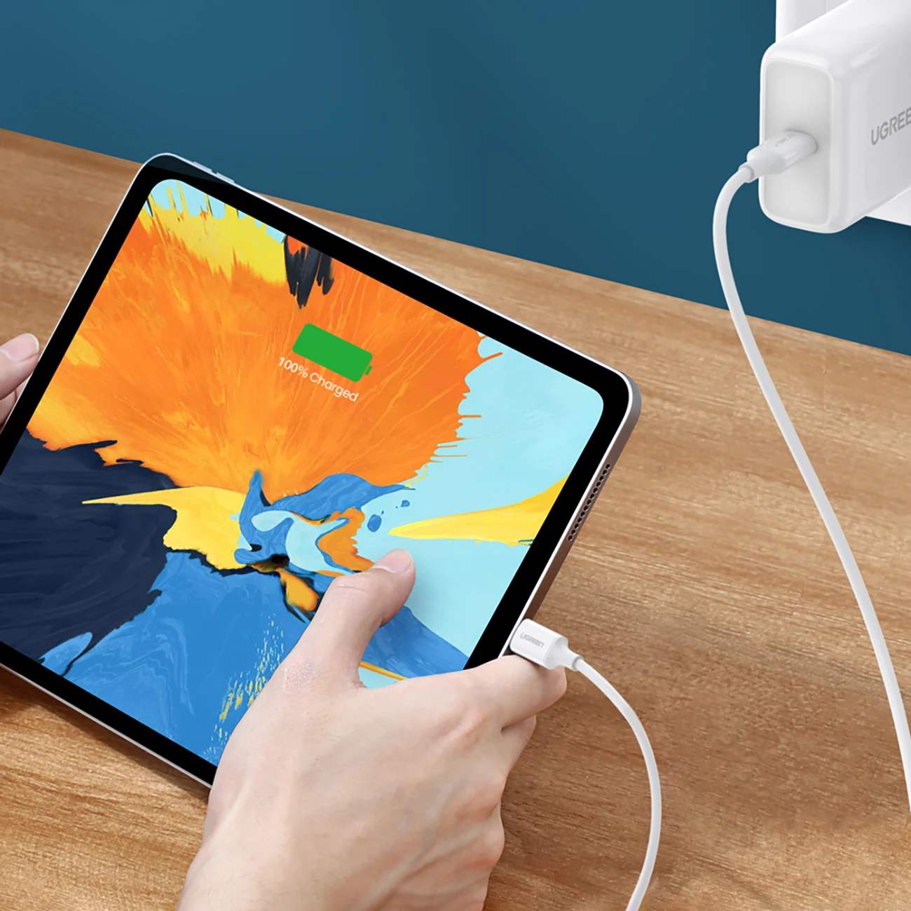Kabllo USB-C në USB-C Ugreen US264 60518, 1m, 60W, e bardhë
