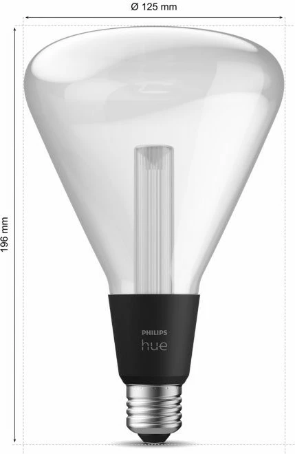 Llambë smart Philips Hue 929003151402, Bluetooth/Zigbee, E27, Luster, Ndryshon ngjyrë, Transparente