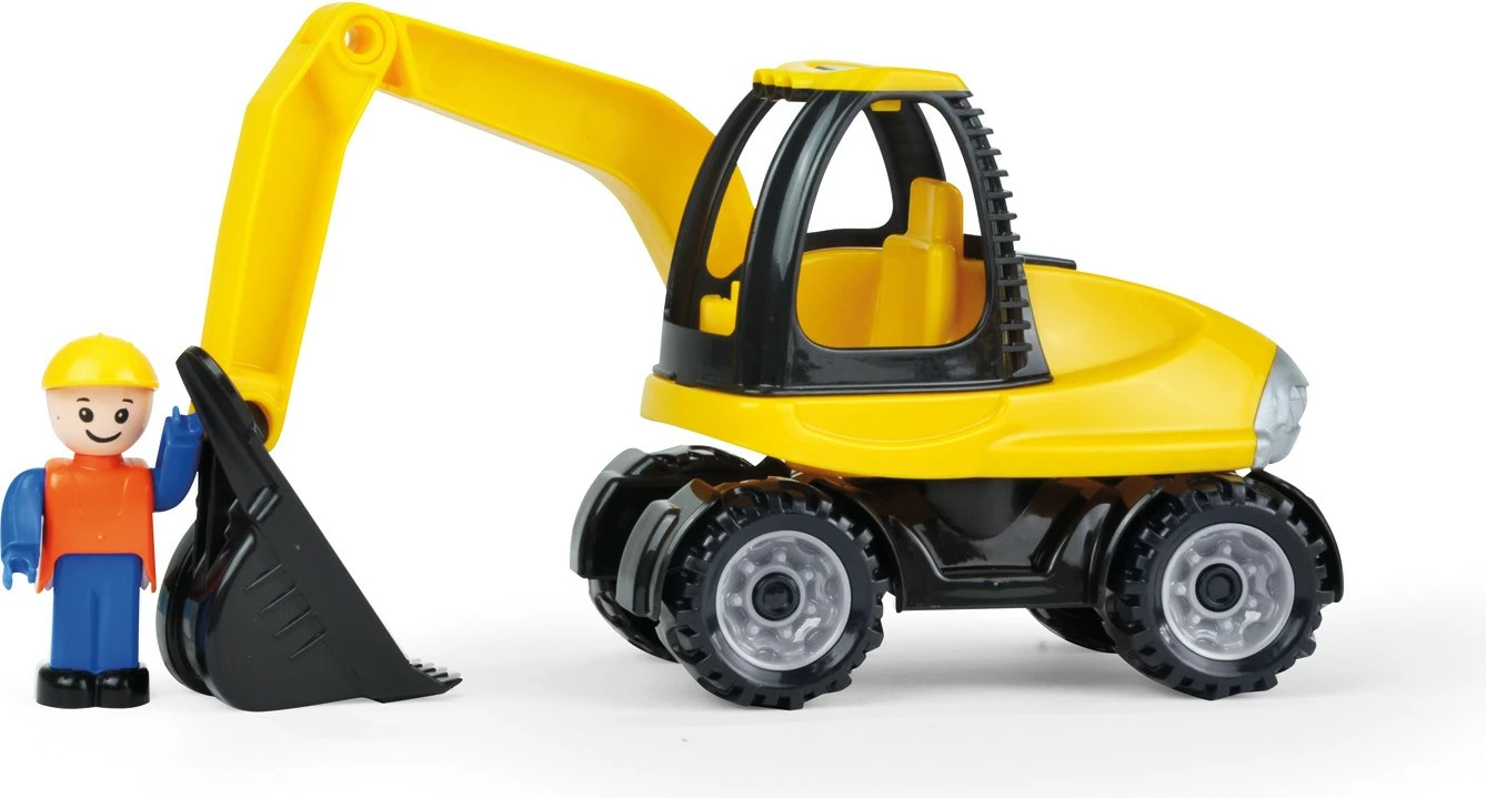 Ekskavator lodër Lena 25cm, plastikë, verdhë/zi, në kuti