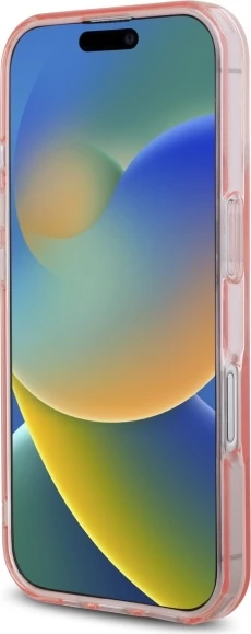 Mbështjellës Guess GUHMP16SHFGEREP për iPhone 16 6.1", hardcase, MagSafe, rozë