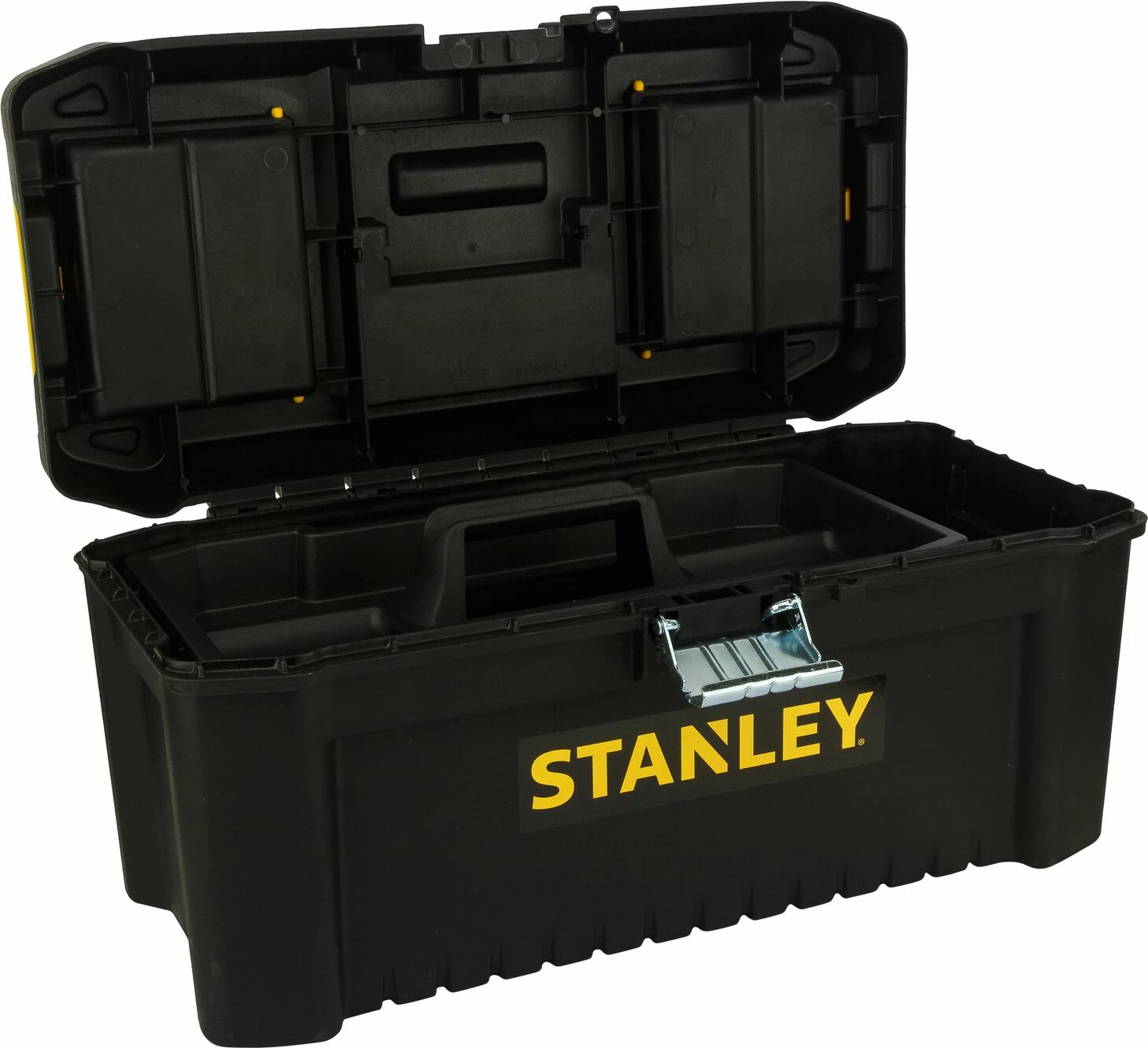 Kuti veglash Stanley STST1-75518 40 cm, me kapëse metalike, e kyçshme, zezë/verdhë