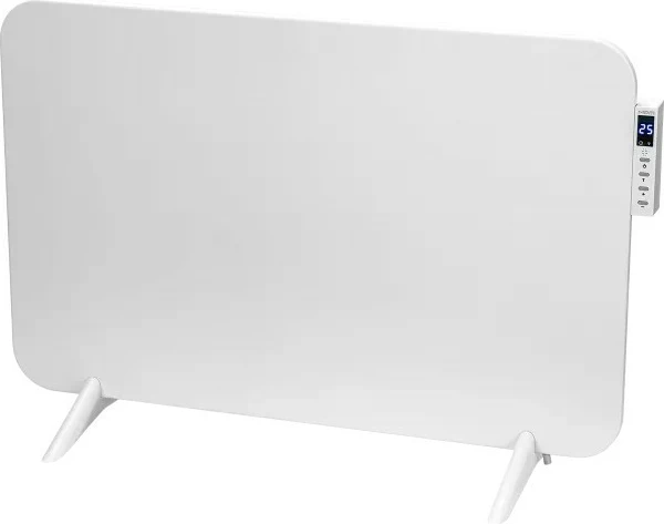 Ngrohës panelor me infra të kuqe, MPM, MUG-24, 450 W, termostat, timer, ekran, telekomandë dhe aplikacion Tuya, montim në mur ose në këmbë, mbajtëse peshqirësh, i bardhë