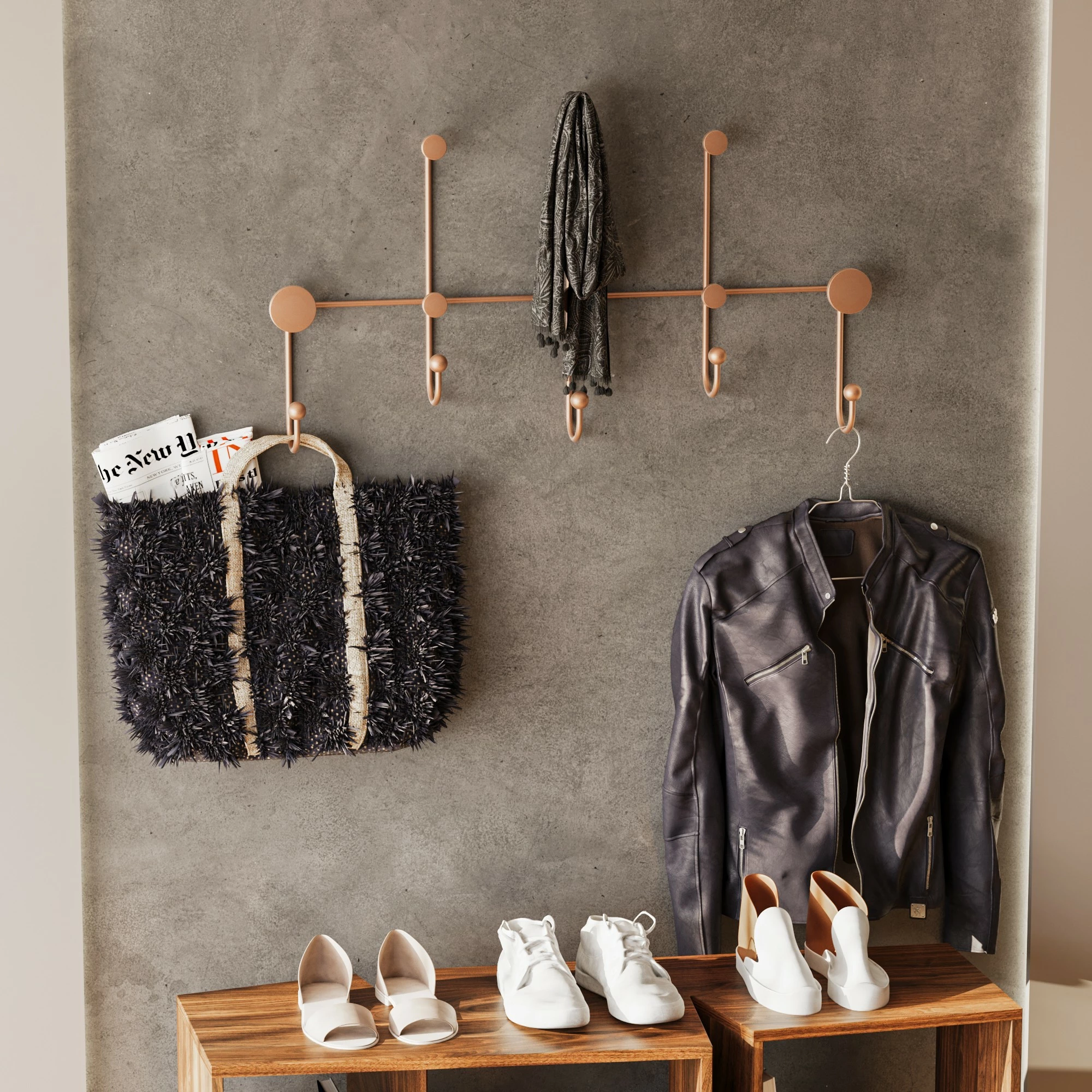 Varëse muri metalike, ngjyrë bakri, Wallity Iyon-C