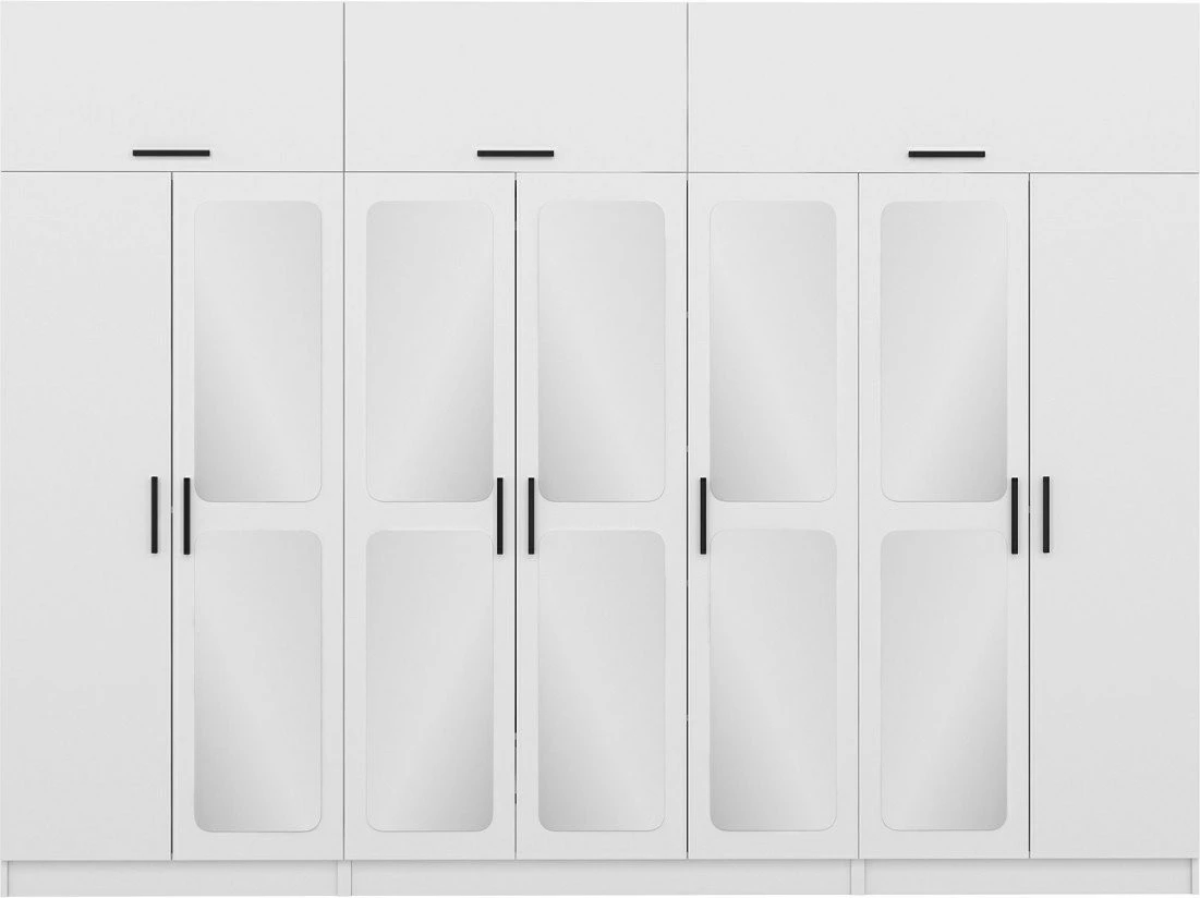 Dollap i madh, ngjyrë e bardhë, Skye Decor, 13 pjesë, 315x235x52cm
