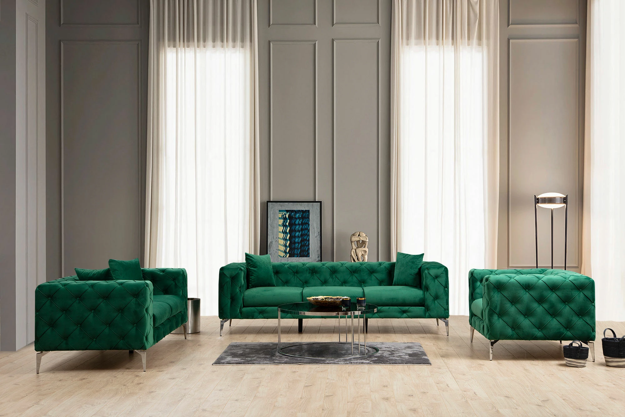 Divan dy ulëshe, ngjyrë e gjelbër, Atelier del Sofa, Como