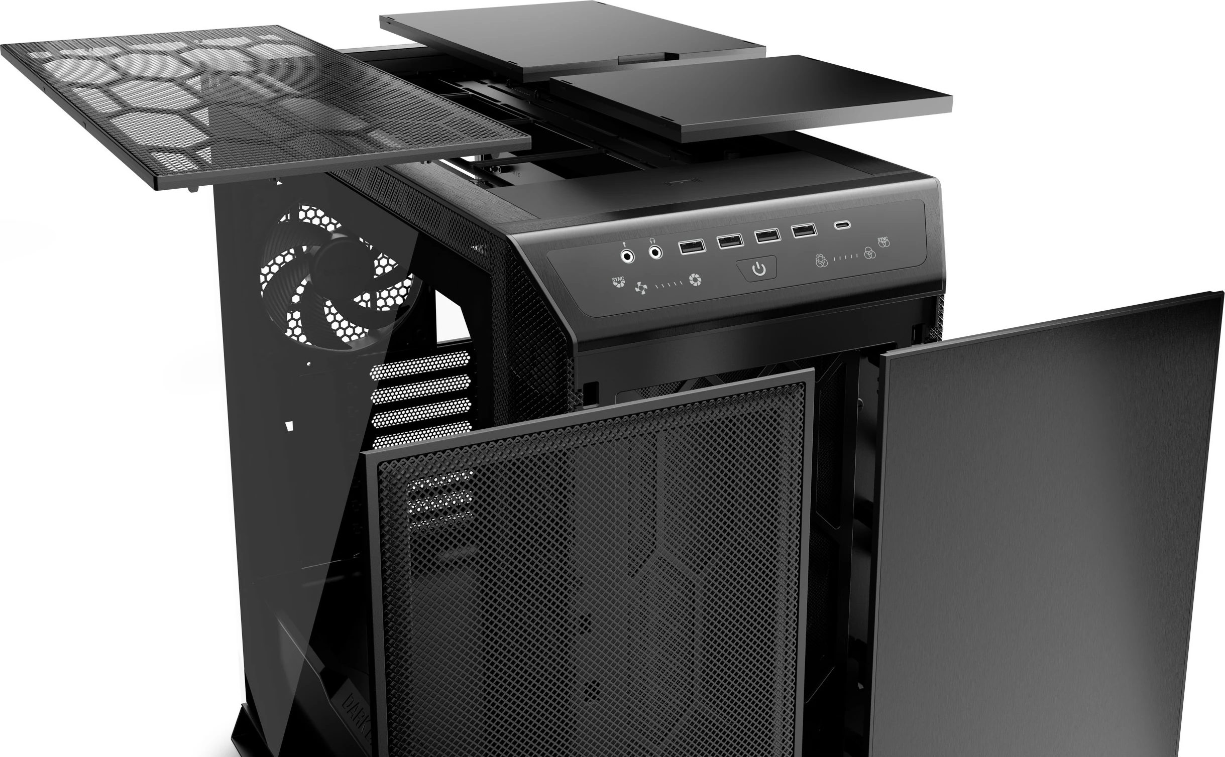 Kasë Be Quiet! DARK BASE PRO 901, Full Tower, PC, ATX, EATX, micro ATX, Mini-ATX, XL-ATX, Alumini, Qelq, Çelik, Gaming, e zezë