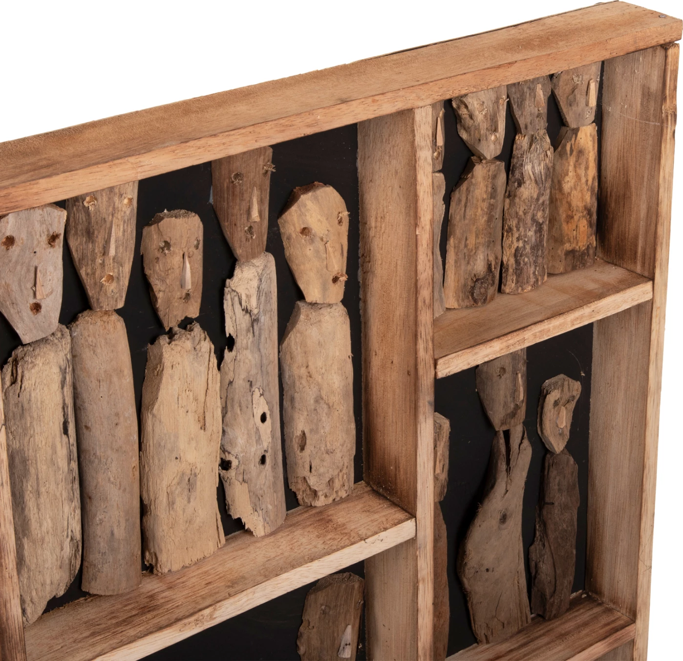 Dekor për mur MYST FH4274 kornizë me figurina prej druri të lundruar 100x6x100Hcm