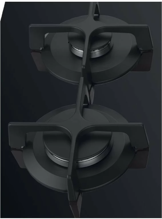 Soba me gaz Whirlpool AKT616NB, 4 djegës, xham, e zezë