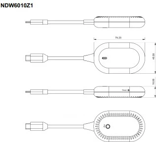 Dongle wireless display bluechip NWD6000, USB-C në HDMI, i zi