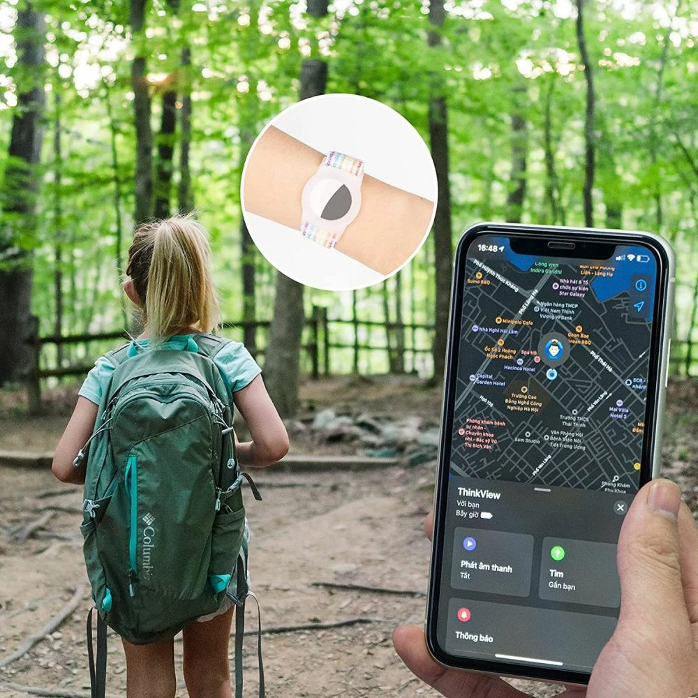 Rrip dore najloni Tech-Protect për fëmijë, për Apple AirTag, Blu