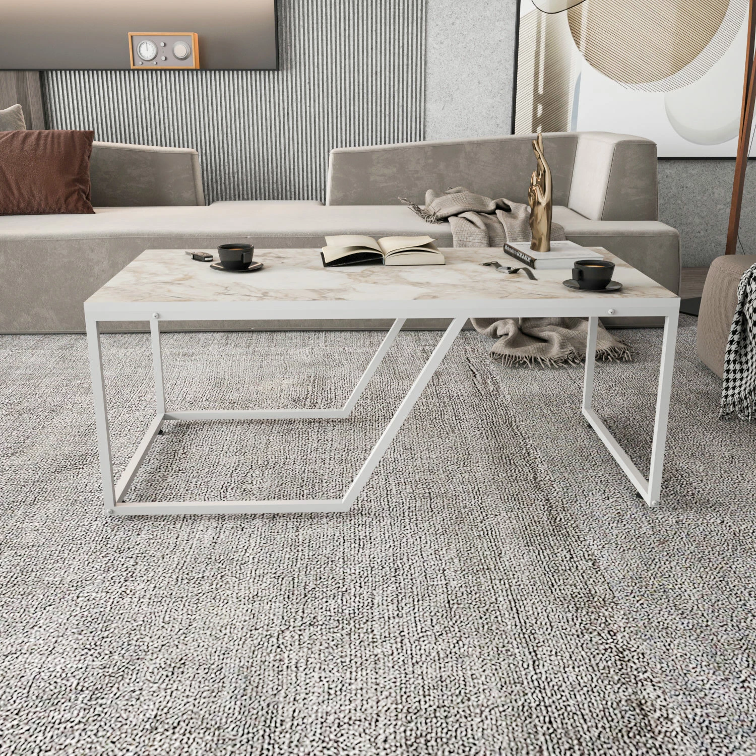 Tavolinë kafeje Wendy, ngjyrë e bardhë, Skye Decor