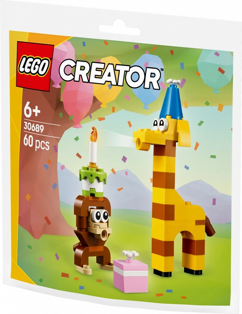 Set lodrash LEGO Creator 30689 Birthday Animals, 60 pjesë, plastikë
