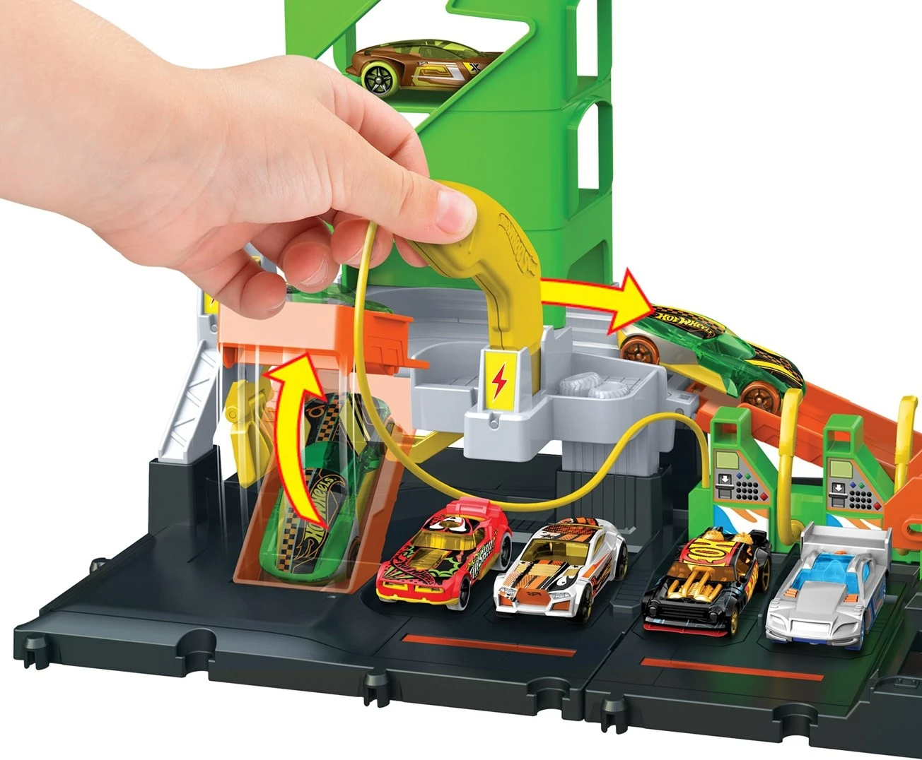 Stacion karikimi për makina lodër Hot Wheels City Mattel HTN79, shumëngjyrësh