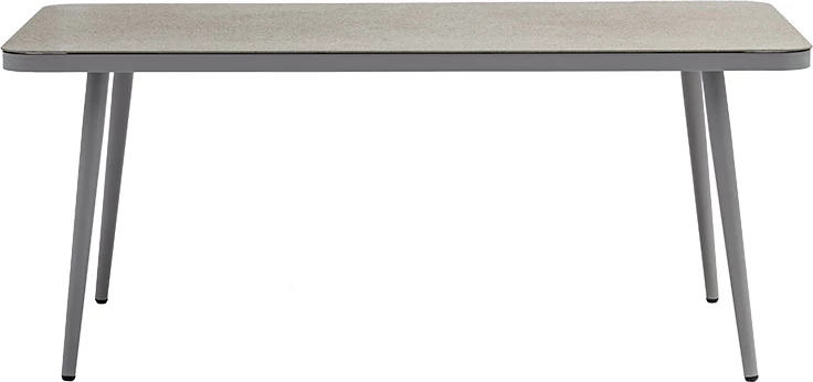 Tavolinë Ecco alumini gri-xham bezhë 160x90x75cm