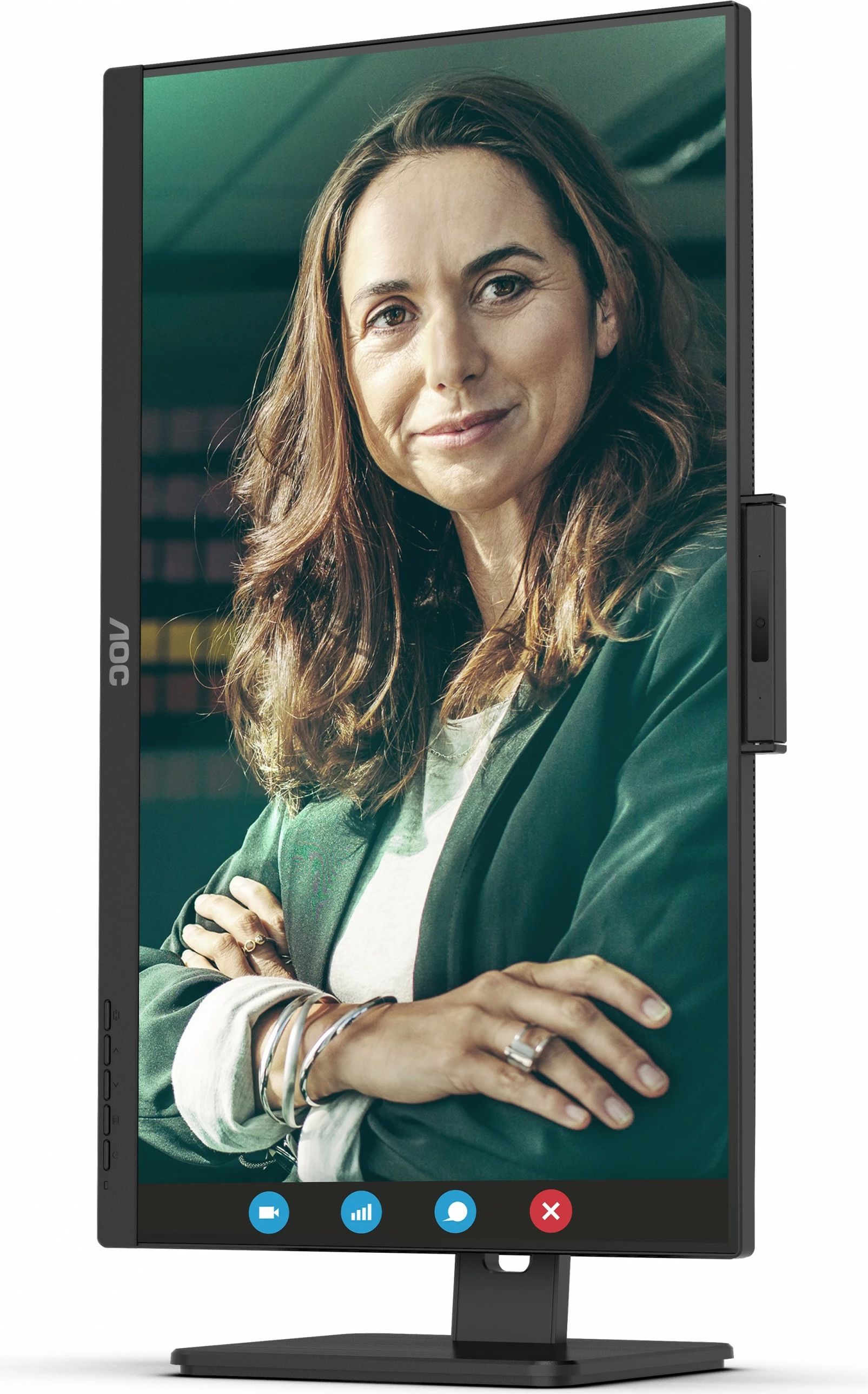 Monitor AOC Q27P3QW 27 inç IPS QHD, USB hub, kamerë, i zi