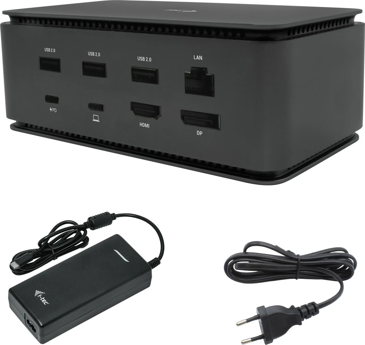 Docking station I-Tec Metal USB4 me karikues universal 100W, 1x HDMI, 1x DP, 3x USB 2.0, LAN, SD, i zi