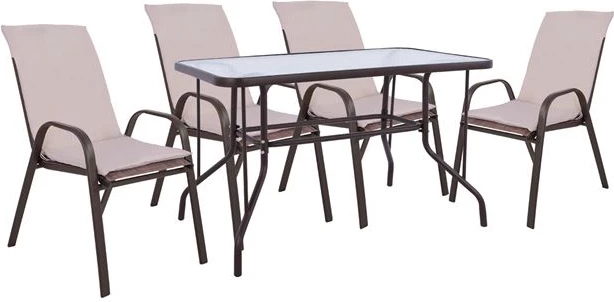 Set kopshti tavolinë & karrige FH10566.02, 5 pjesë, të kafta