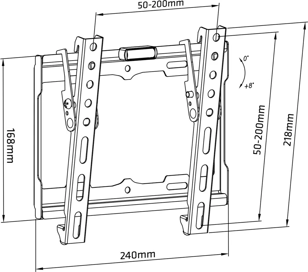 Mbajtës muri për TV Maclean MC-942, për ekrane 13-42 inç, 25 kg, i zi
