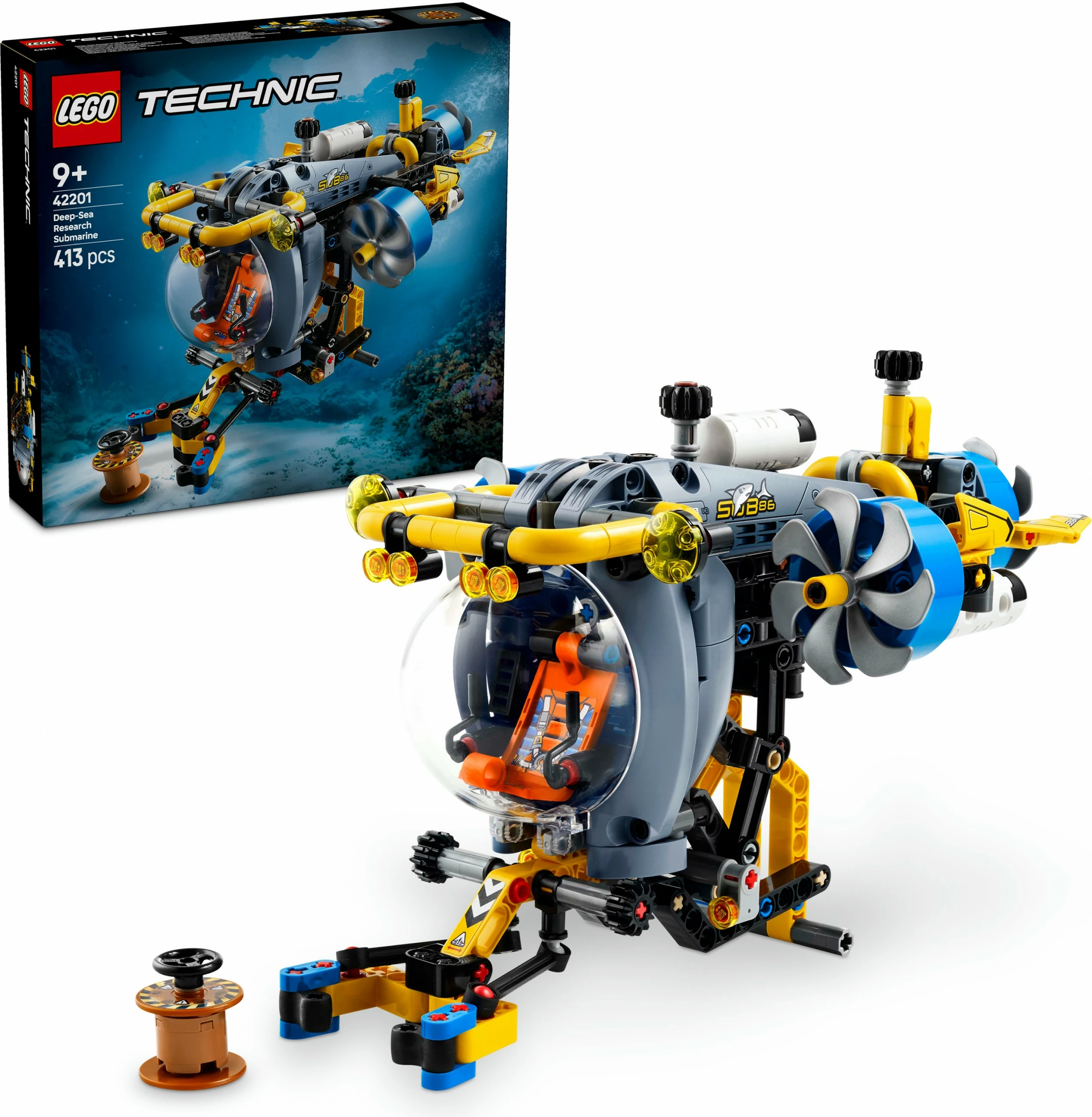 Set ndërtimi LEGO Technic 42201, nëndetëse kërkimore, 413 pjesë, multikolor