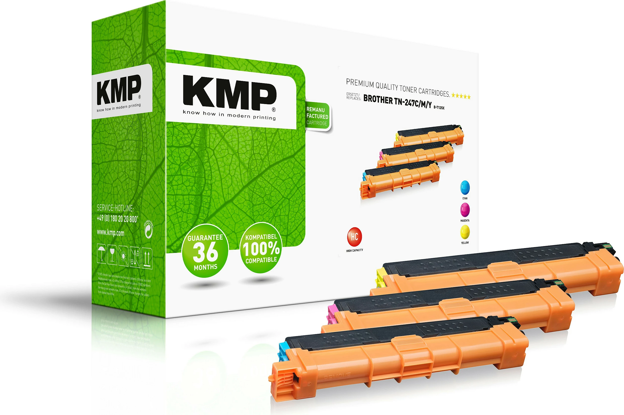 Toner KMP B-T125X, XL Yield, 6900 faqe, paketë 3 copë, Cyan/Magenta/Yellow