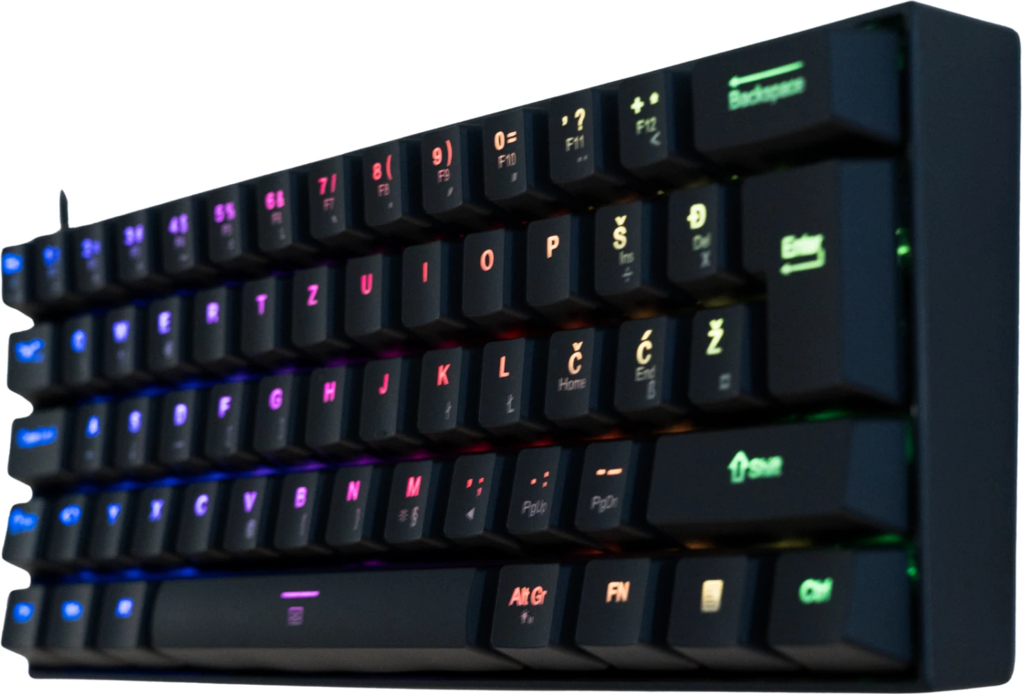 Tastierë mekanike gaming Redragon Dragonborn K630, 61 taste, RGB, switch Blue, USB-C, layout SLO/CRO, e zezë