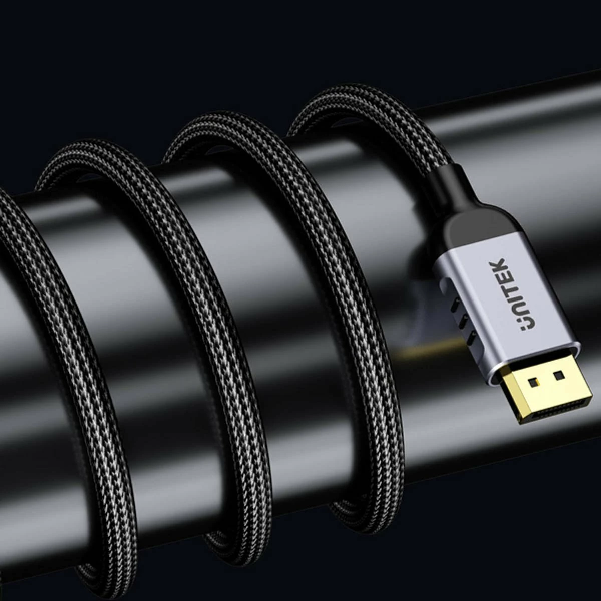 Kabllo DisplayPort Unitek C1626GY01-3M 3m DP 2.1 80Gbps 16K/8K e zezë