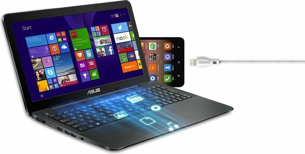 Kabllo Dudao L4L, USB në Lightning, 1m, 2.4A, e bardhë