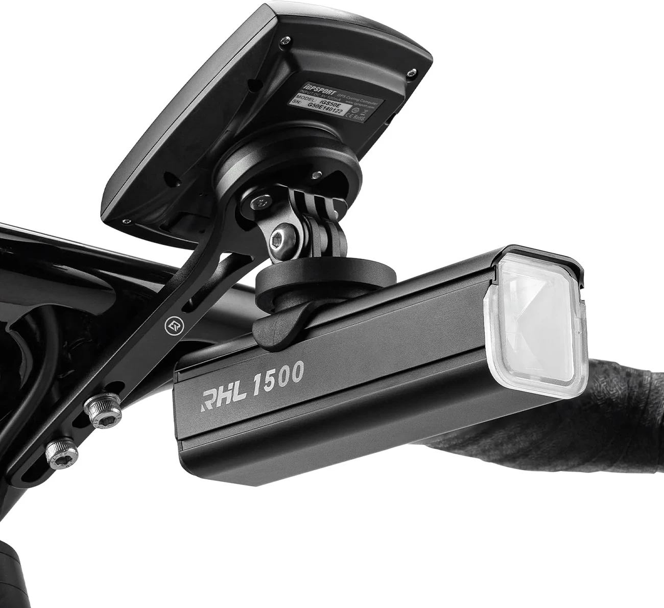 Mbajtës biçiklete Rockbros për Garmin/GoPro, i zi