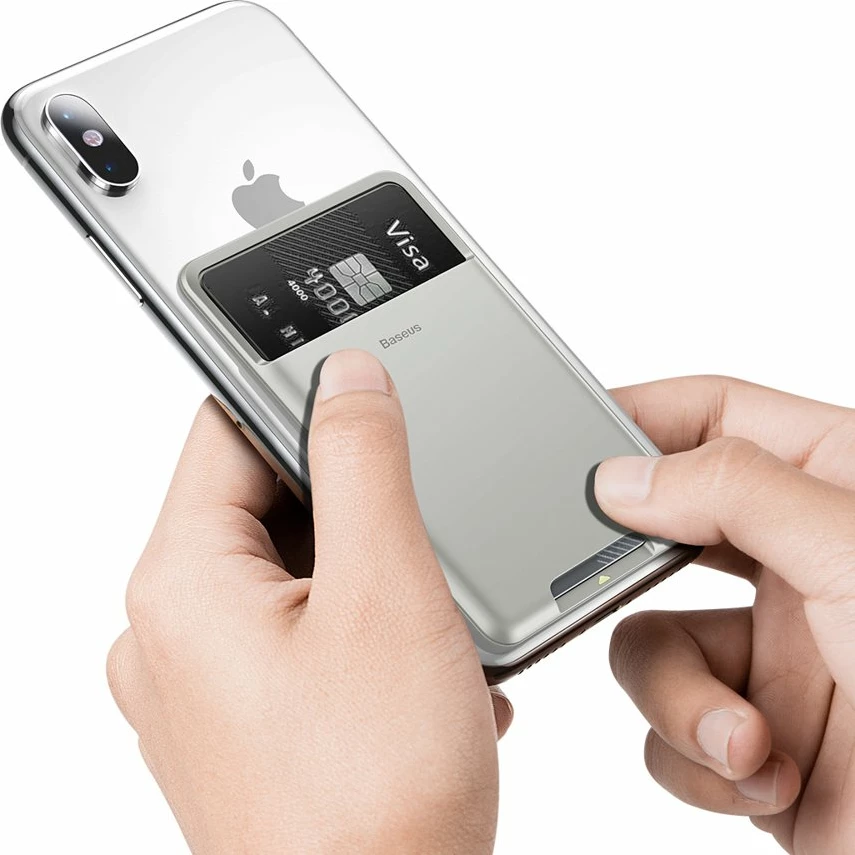 Mbështjellës për karta Baseus ACKD-B0G për celular, silikoni, Gri