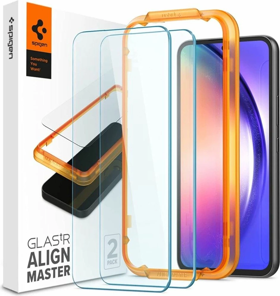 Xham i temperuar Spigen Glas.tR AlignMaster për Samsung Galaxy A54 5G, 2 copë